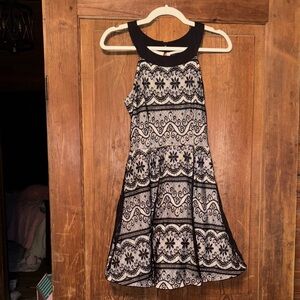 Xhilaration Black and cream Floral lace Dress